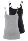 Vivance Spaghettitop Spaghettitop Damen - grau - schwarz