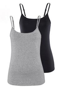 Vivance Spaghettitop Spaghettitop Damen - grau - schwarz
