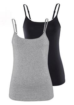 Vivance Spaghettitop Spaghettitop Damen grau schwarz