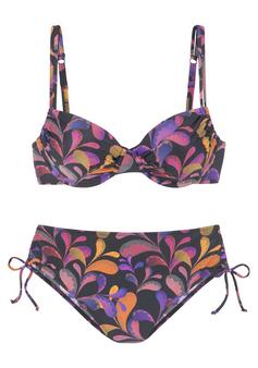 Vivance Bügel-Bikini Bikini Set Damen schwarz bedruckt