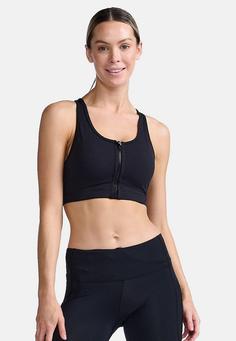 Rückansicht von 2XU Motion Zip Bra Sport-BH Damen black-white
