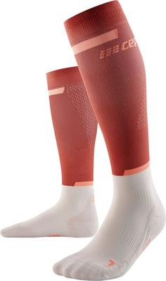 CEP THE RUN COMPRESSION SOCKS KNEE-HIGH Laufsocken Damen red/off white