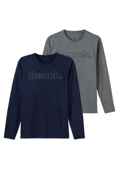 Bench Langarmshirt Langarmshirt Herren navy grau