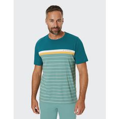 Rückansicht von JOY sportswear FALK T-Shirt Herren lake green stripes