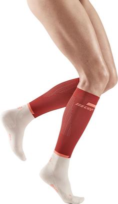 Rückansicht von CEP THE RUN COMPRESSION SOCKS KNEE-HIGH Laufsocken Damen red/off white