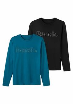 Bench Langarmshirt Langarmshirt Herren petrol, schwarz