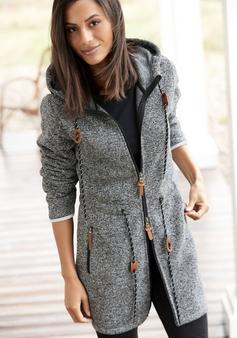 Rückansicht von Lascana Fleecejacke Fleecejacke Damen anthrazit