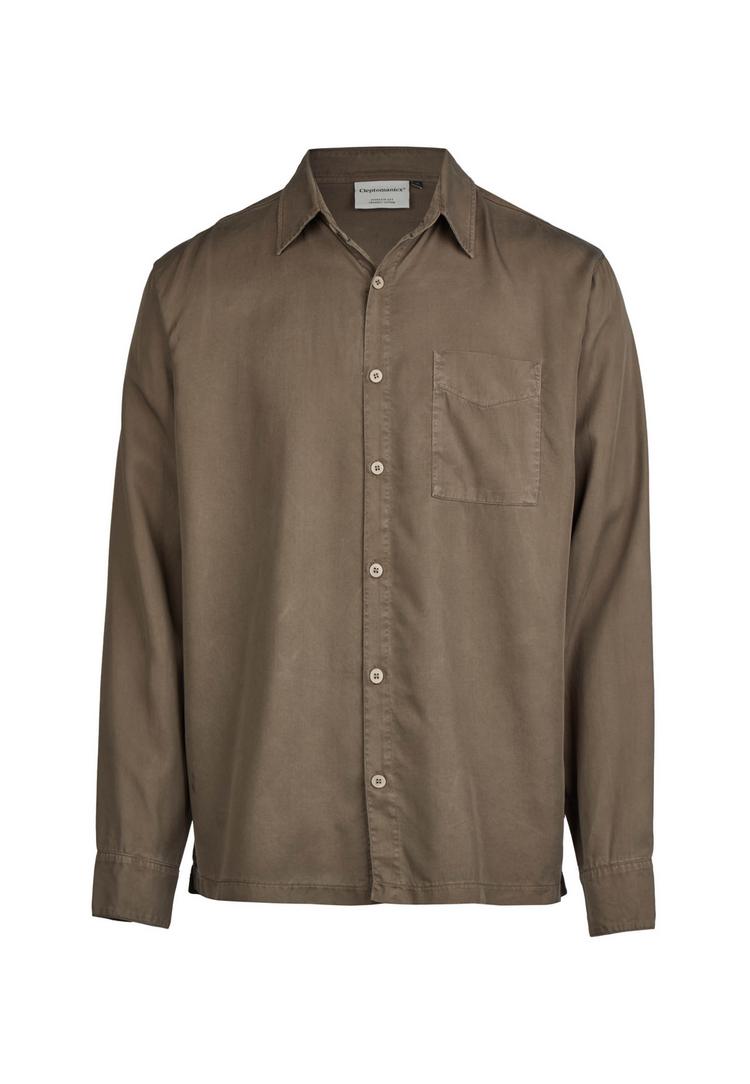 Cleptomanicx Cleptomanicx Easy Langarmhemd Herren - Shitake - 0 | SportScheck