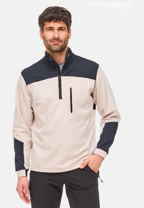 Rückansicht von Jeff Green Jenson Fleecepullover Herren Grey Beige / Black