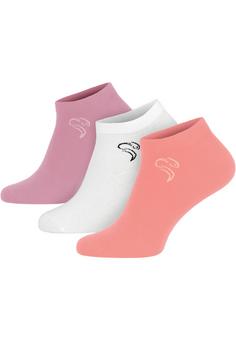 Black Snake 3 Pack Sneaker Socken Smooth Style Sneakersocken Weiß Rosa Aprikot