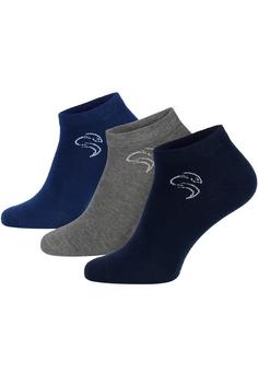 Black Snake 3 Pack Sneaker Socken Smooth Style Sneakersocken Dunkelblau Blau Grau