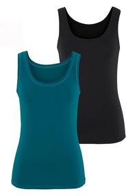 Vivance Tanktop Tanktop Damen - petrol - schwarz
