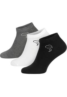 Black Snake 3 Pack Sneaker Socken Smooth Style Sneakersocken Schwarz Grau Weiß