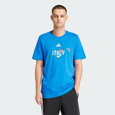 Rückansicht von adidas UEFA EURO24™ Italien T-Shirt T-Shirt Herren Blue