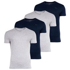 GANT T-Shirt T-Shirt Herren Hellgrau/Marineblau