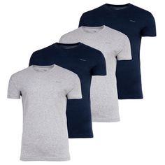 GANT T-Shirt T-Shirt Herren Hellgrau/Marineblau