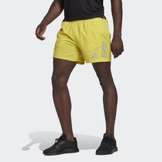 Rückansicht von adidas Own the Run Shorts Funktionsshorts Herren Impact Yellow