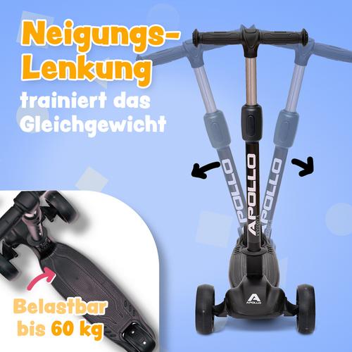 Rückansicht von Apollo Kids pro 4 Scooter schwarz