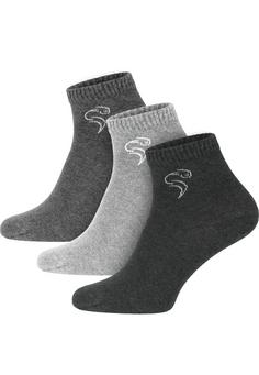 Black Snake 3 Pack Quarter Sneaker Socken Sneakersocken Anthrazit Grau Hellgrau