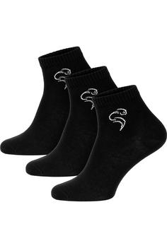 Black Snake 3 Pack Quarter Sneaker Socken Laufsocken Schwarz