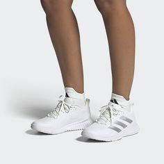 Rückansicht von adidas Court Team Bounce 2.0 Schuh Hallenschuhe Damen Cloud White / Silver Metallic / Grey One