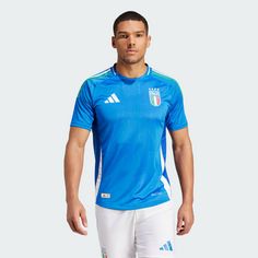 Rückansicht von adidas Italien 2024 Heimtrikot Authentic Fußballtrikot Herren Blue