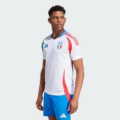 Rückansicht von adidas Italien 2024 Auswärtstrikot Authentic Fußballtrikot Herren White