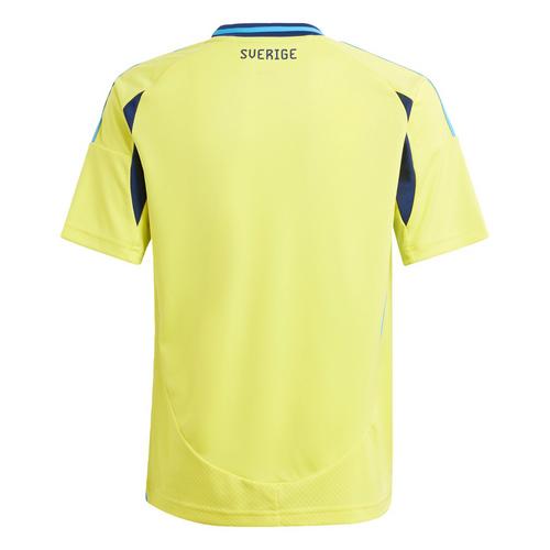 Rückansicht von adidas Schweden 24 Heimtrikot Fußballtrikot Kinder Bright Yellow