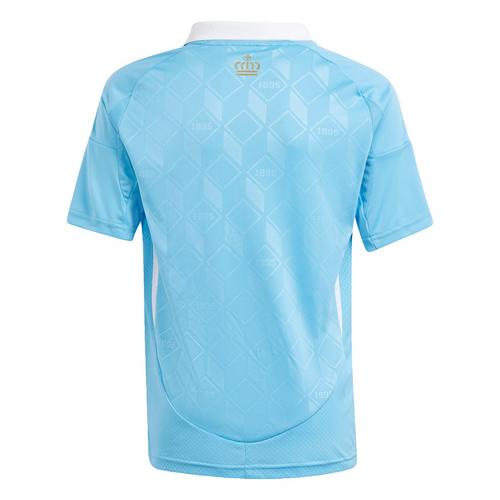 Rückansicht von adidas Belgien 24 Kids Auswärtstrikot Fußballtrikot Kinder Semi Blue Burst