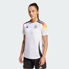 Rückansicht von adidas DFB Frauenteam 2024 Heimtrikot Authentic Fußballtrikot Damen White