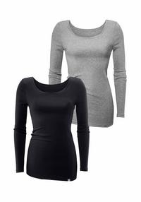 Bench Langarmshirt Langarmshirt Damen - schwarz - grau