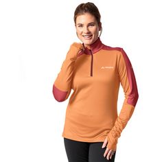 Rückansicht von VAUDE Women's Livigno Halfzip II Sweatshirt Damen sweet orange