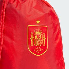 Rückansicht von adidas Spanien Fußball Sportbeutel Sporttasche Better Scarlet / Bold Gold