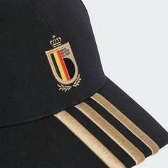 Rückansicht von adidas Belgien Fußball Kappe Cap Black / Dark Football Gold