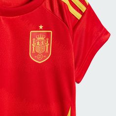 Rückansicht von adidas Spanien 24 Mini-Heimausrüstung Fußballtrikot Kinder Better Scarlet