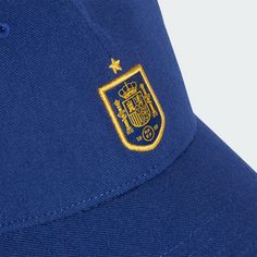 Rückansicht von adidas Spanien Fußballkappe Cap Victory Blue / Bold Gold