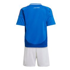 Rückansicht von adidas Italien 24 Mini-Heimausrüstung Fußballtrikot Kinder Blue