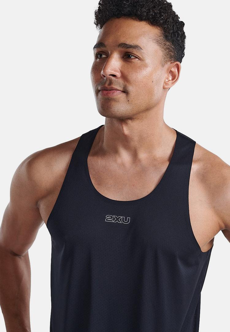 2XU 2XU Light Speed Tech Singlet Funktionsshirt Herren - black-black reflective - 2 | SportScheck