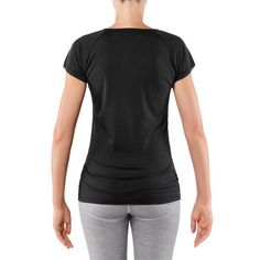 Rückansicht von Falke Merino Kurzarmshirt T-Shirt Damen anthracite mel. (3104)