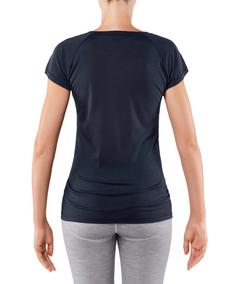 Rückansicht von Falke Merino Kurzarmshirt T-Shirt Damen space blue (6116)