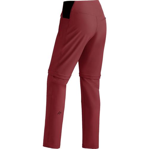 Rückansicht von Maier Sports Latit Zip Vario Trekkinghose Damen Rot4541