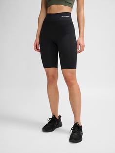 Rückansicht von hummel hmlCLEA SEAMLESS CYCLING SHORTS Shorts Damen BLACK MELANGE