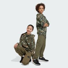 Rückansicht von adidas LOGO Sweathose Kinder olive strata-black