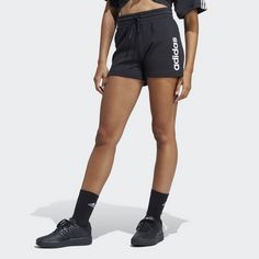Rückansicht von adidas Shorts Damen black-white