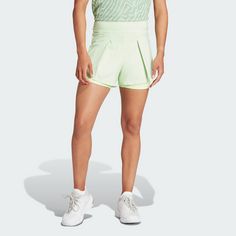 Rückansicht von adidas Match Tennisshorts Damen semi green spark-green spark