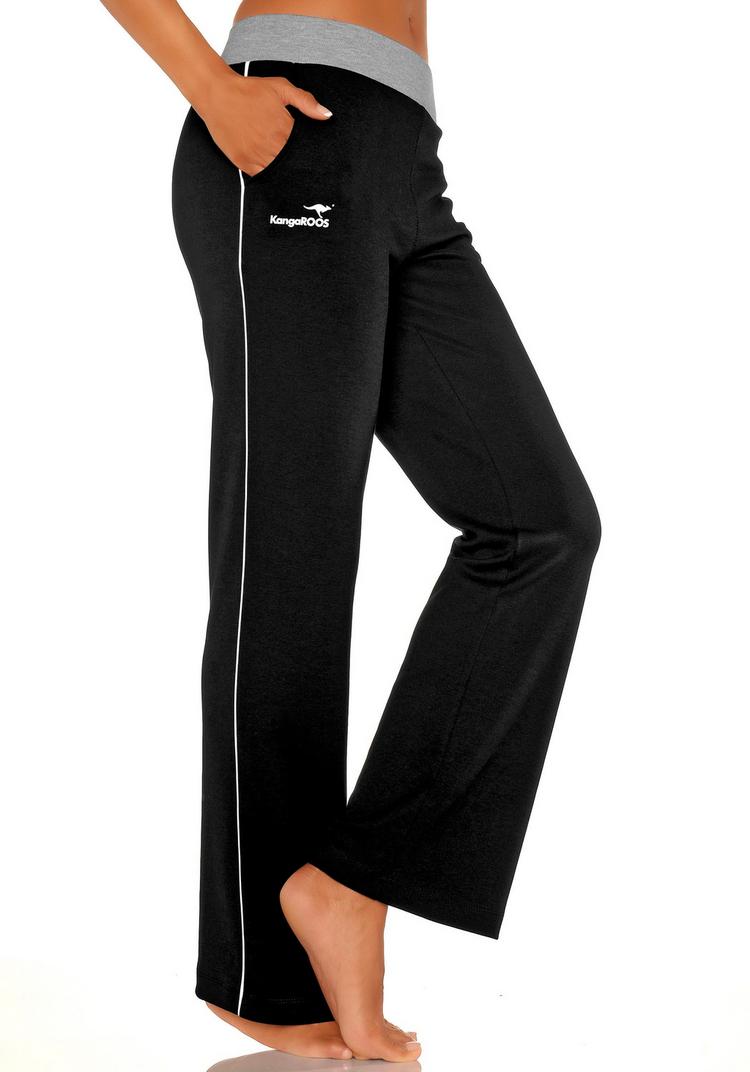 KangaROOS KangaROOS Relaxhose Sweathose Damen - schwarz-wei&szlig;-wei&szlig; - 0 | SportScheck
