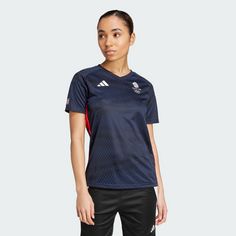 Rückansicht von adidas Team GB Fußballtrikot T-Shirt Damen Legend Ink