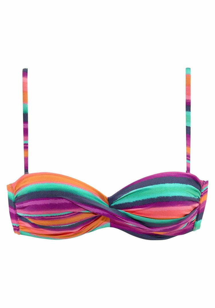 Lascana Lascana Bandeau-Bikini-Top Bikini Oberteil Damen - bunt-gestreift - 0 | SportScheck