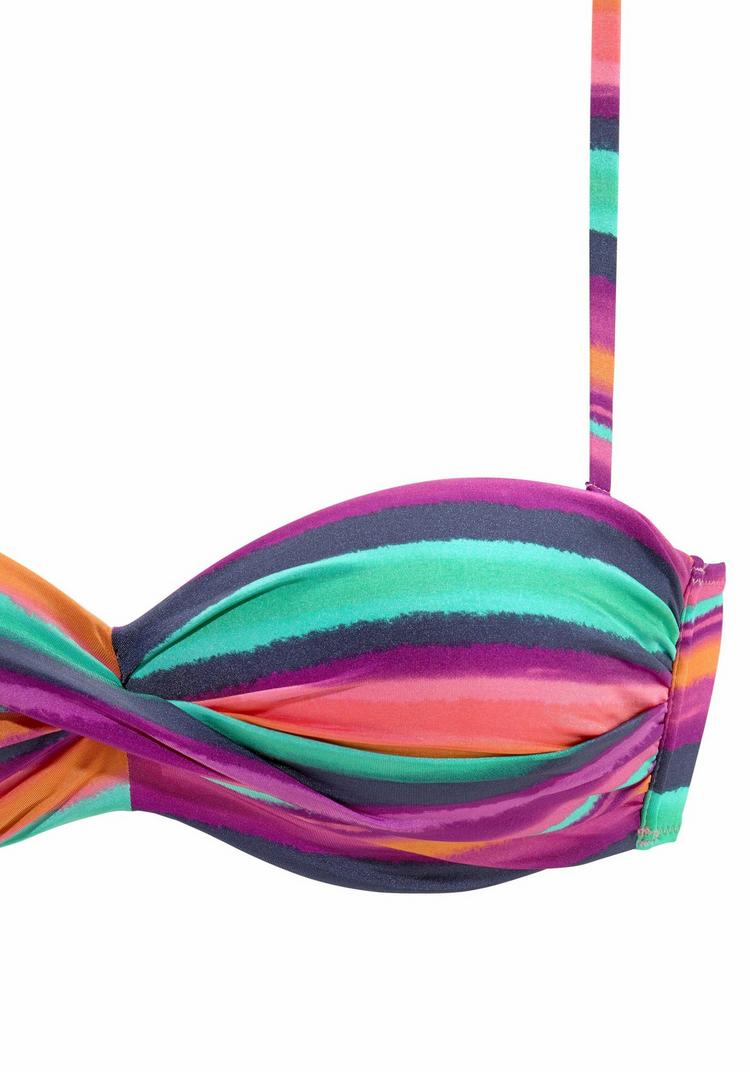 Lascana Lascana Bandeau-Bikini-Top Bikini Oberteil Damen - bunt-gestreift - 0 | SportScheck