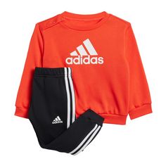 adidas Badge of Sport Jogginganzug Trainingsanzug Kinder Bright Red / White